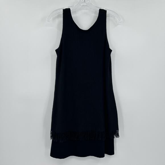 Theory Jurinzi Reverie Fringe Dress Black Linen Blend Fringe Womens Size P - Picture 3 of 10